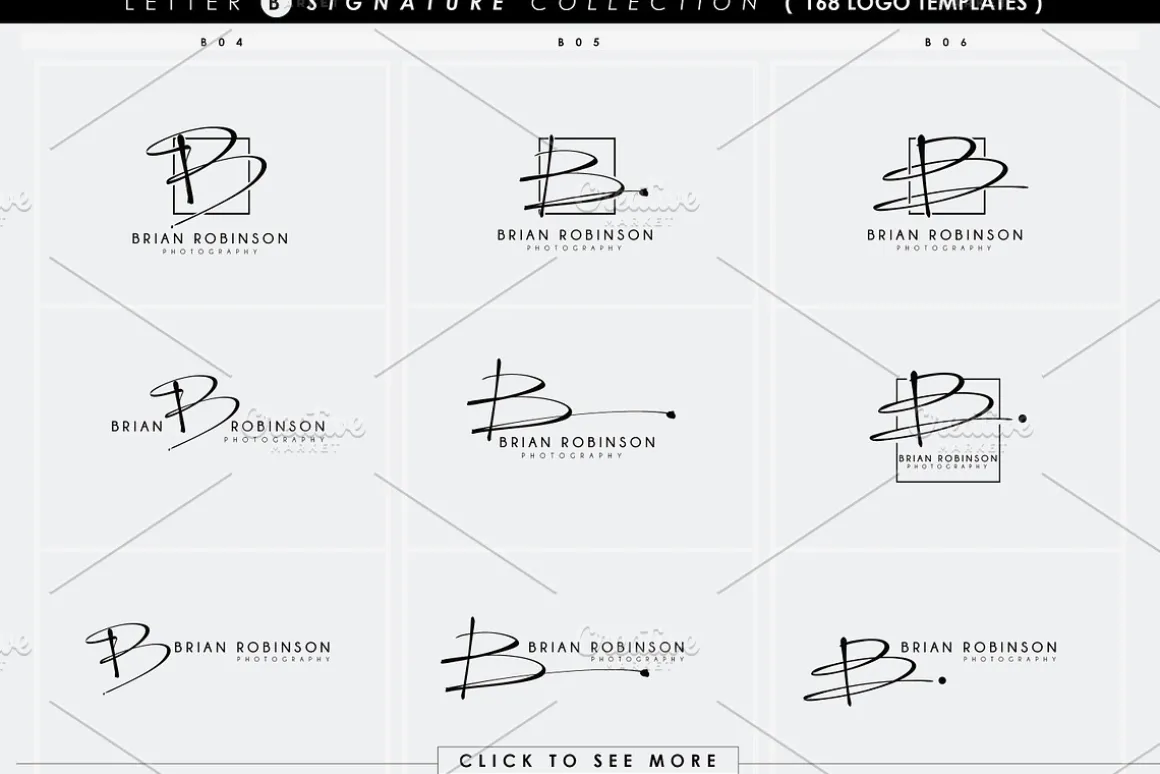 168 LETTER B SIGNATURE monogram logo