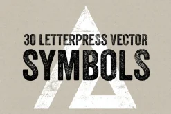 30 Letterpress Vector Symbols
