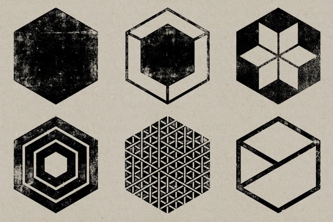 30 Letterpress Vector Symbols