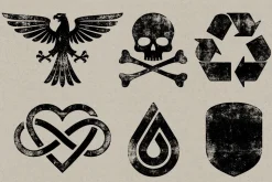 30 Letterpress Vector Symbols