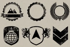 30 Letterpress Vector Symbols