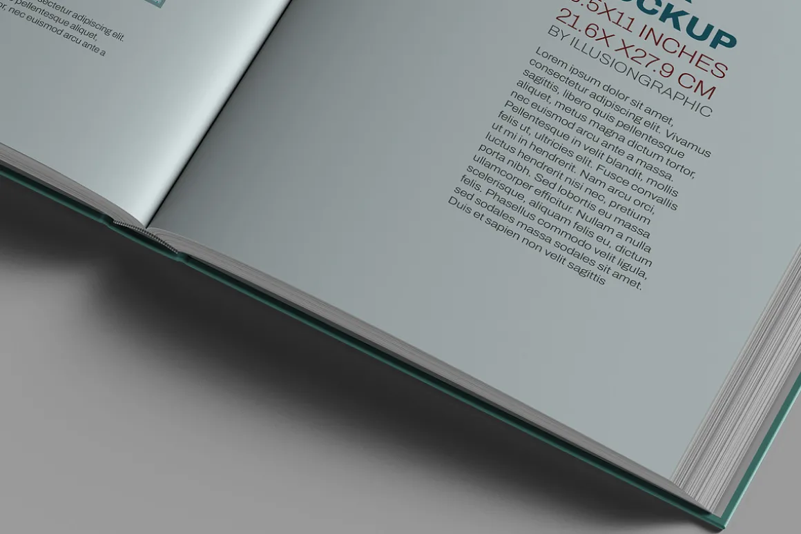 Letter Size Book Mockup - 8 views