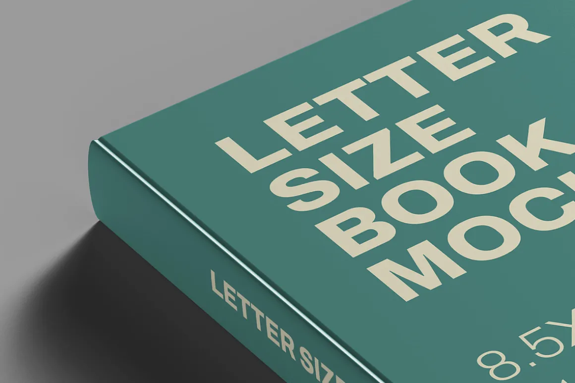 Letter Size Book Mockup - 8 views