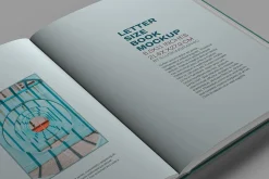 Letter Size Book Mockup - 8 views