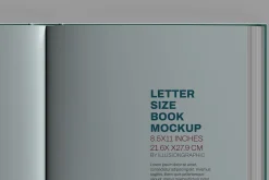 Letter Size Book Mockup - 8 views