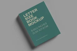 Letter Size Book Mockup - 8 views