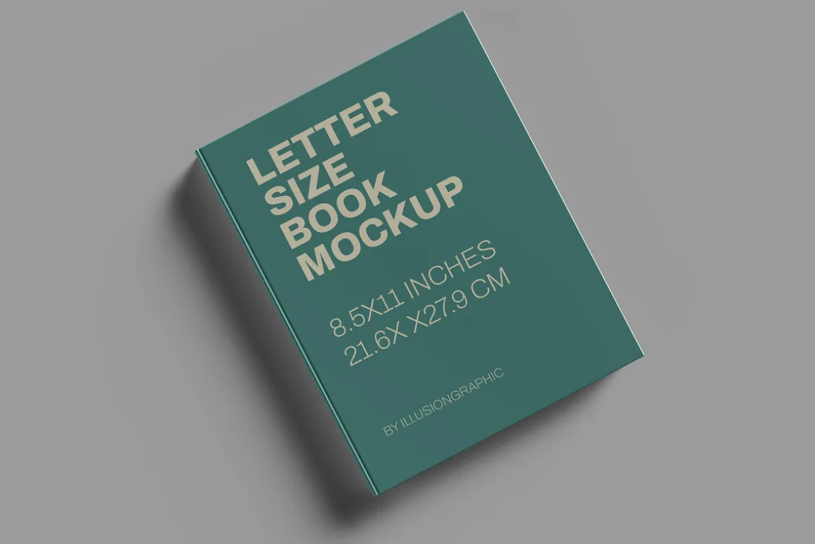 Letter Size Book Mockup - 8 views