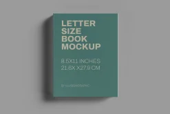 Letter Size Book Mockup - 8 views