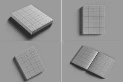 Letter Size Book Mockup - 8 views