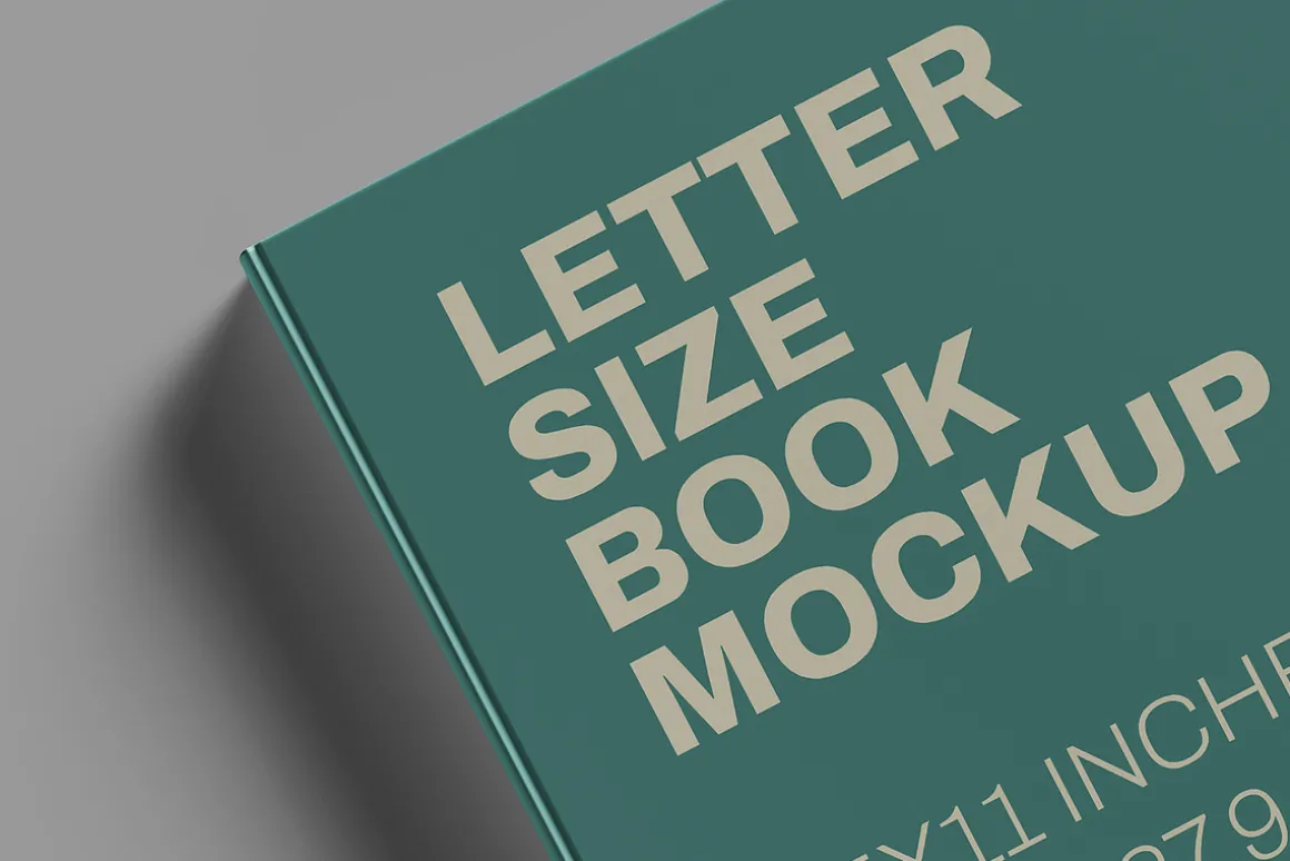 Letter Size Book Mockup - 8 views
