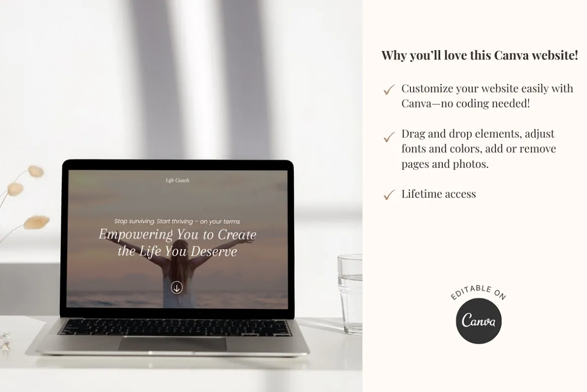 Life Coach Canva Website Template