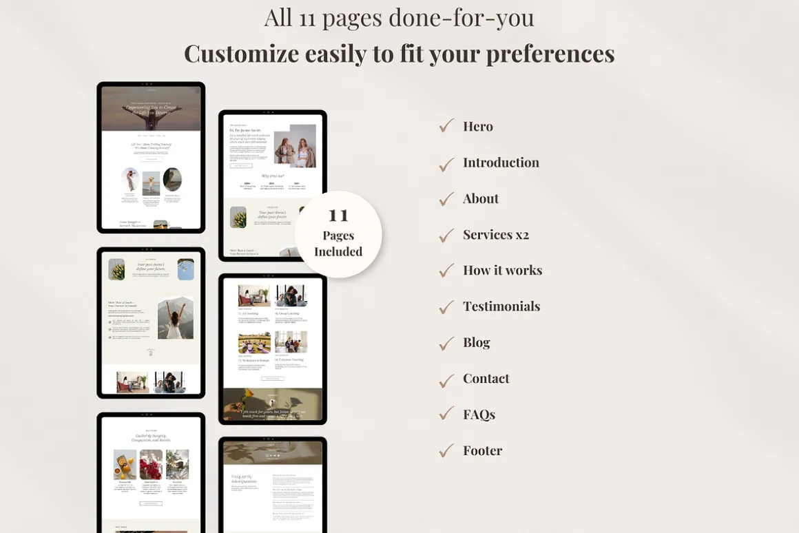 Life Coach Canva Website Template