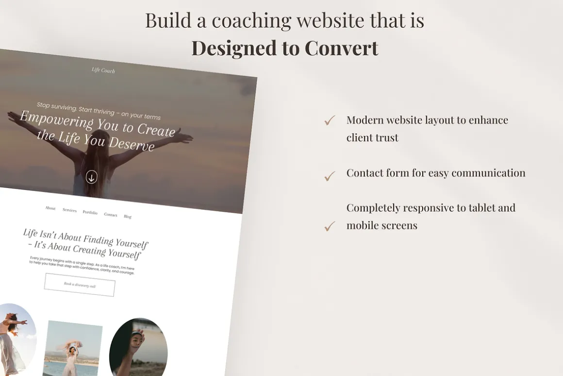 Life Coach Canva Website Template