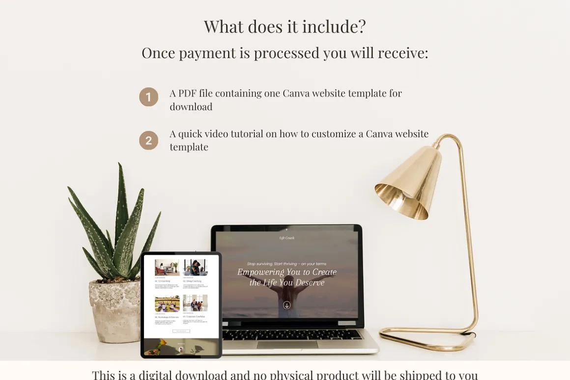 Life Coach Canva Website Template