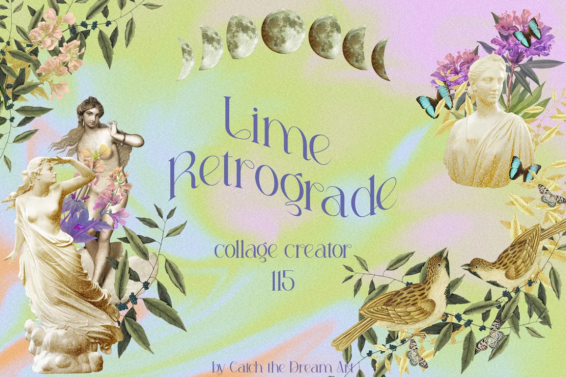 Lime Retrograde Collage & Gradients