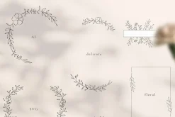 Line Art Floral Tender Frames