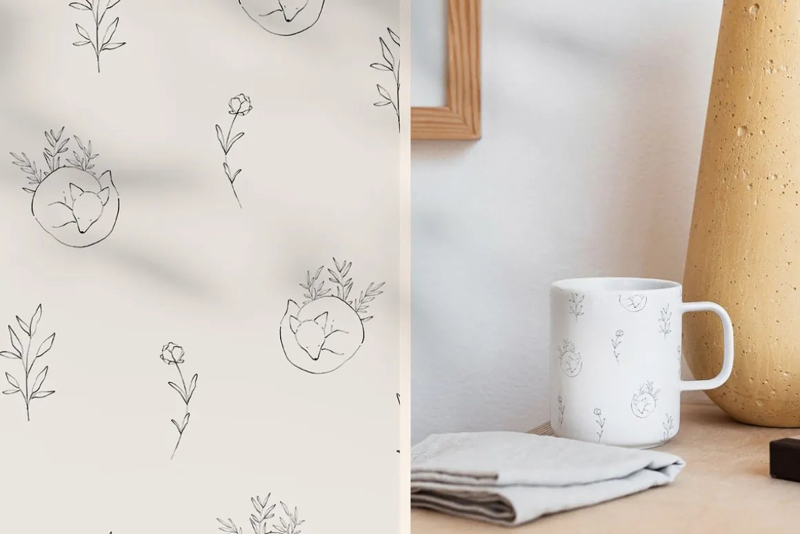 Line Art Floral Tender Frames