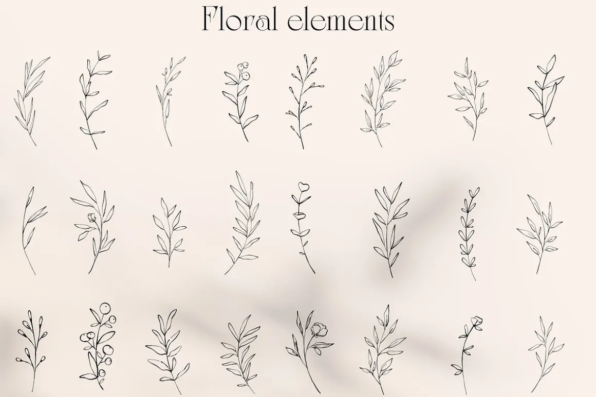Line Art Floral Tender Frames