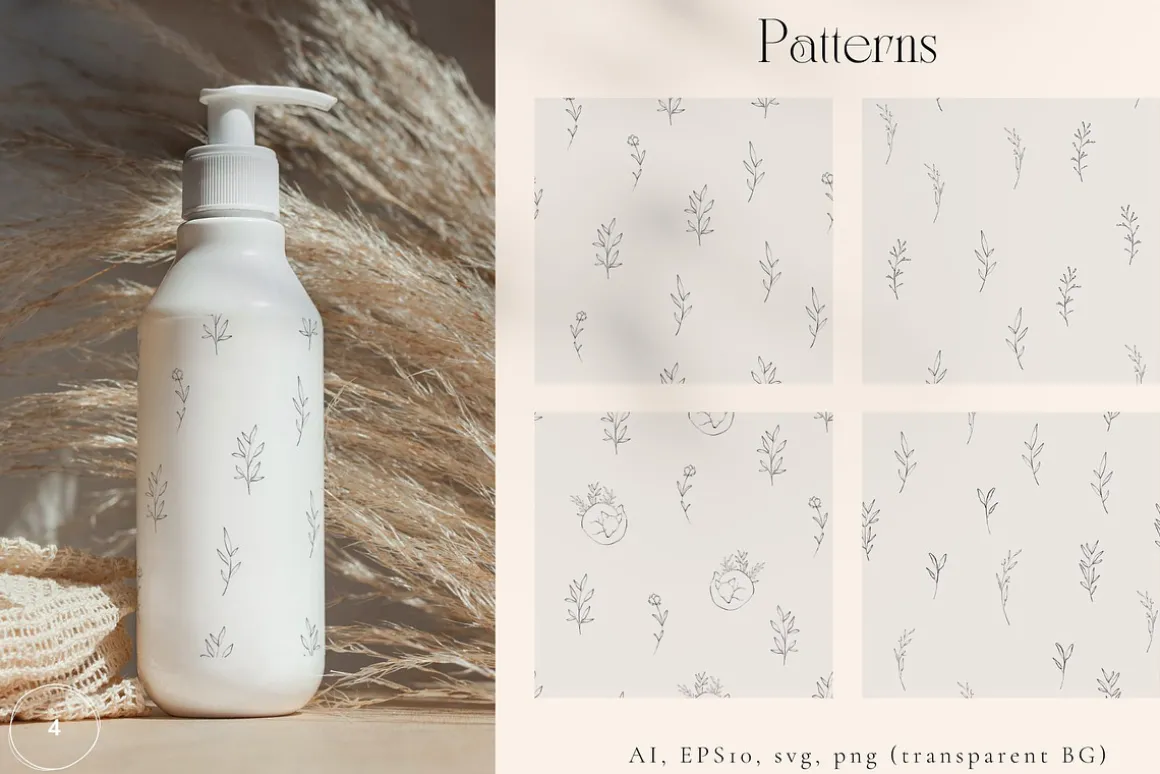 Line Art Floral Tender Frames