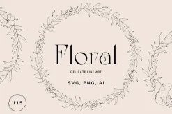 Line Art Floral Tender Frames