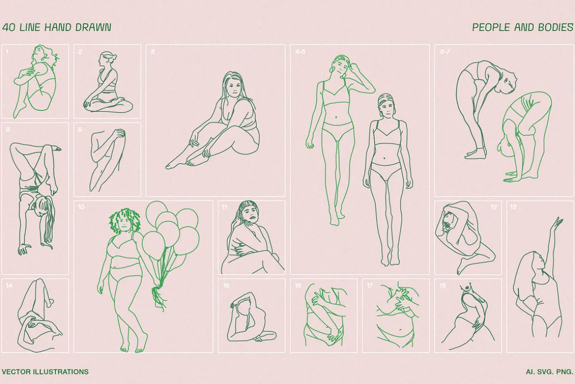Line illustrations - Female Power