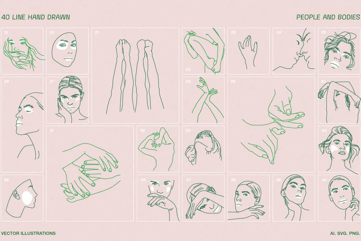 Line illustrations - Female Power