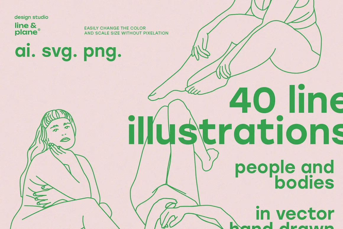 Line illustrations - Female Power