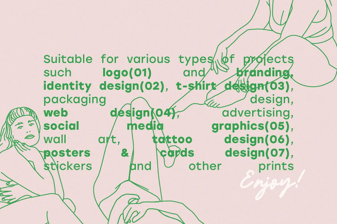 Line illustrations - Female Power