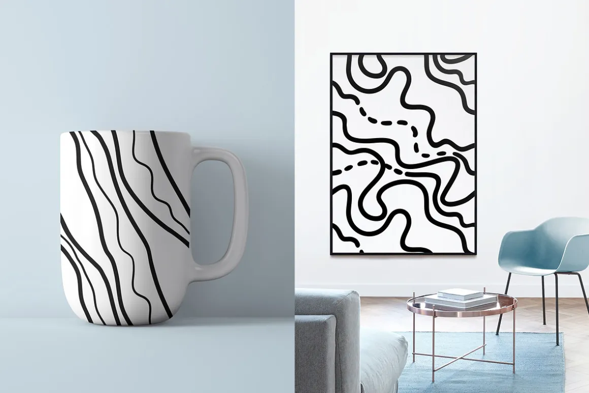 LINES, abstract seamless patterns