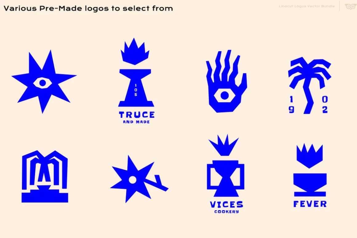 Linocut Logos Vector Bundle