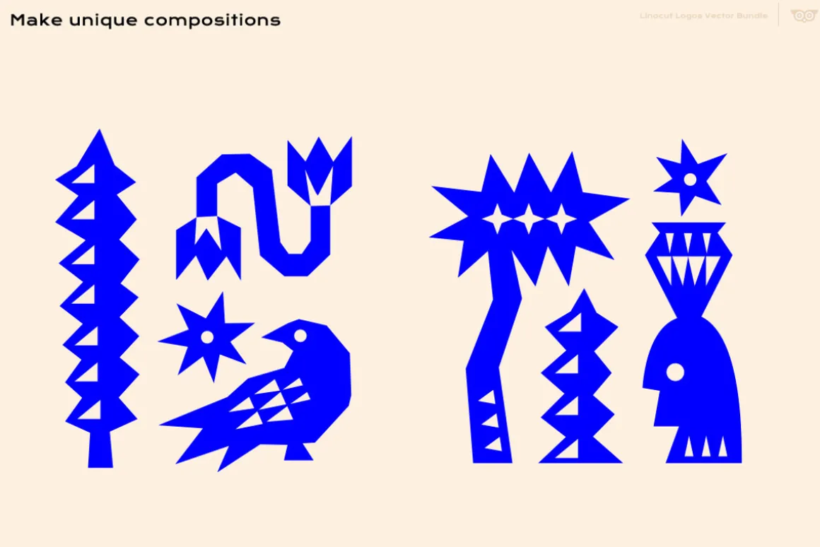 Linocut Logos Vector Bundle