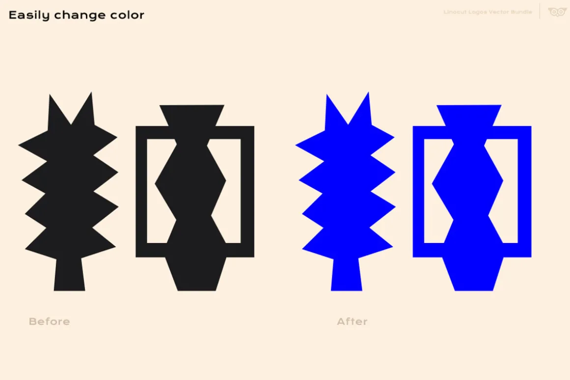 Linocut Logos Vector Bundle