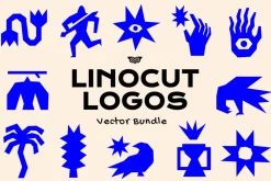 Linocut Logos Vector Bundle