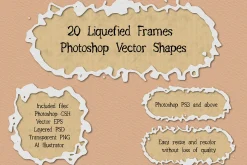 20 Liquefied Frame Photoshop Shapes