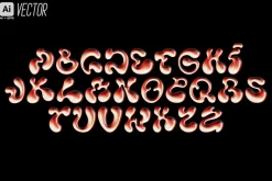 LIQUID LAVA 3D BUBBLE FONT VECTOR