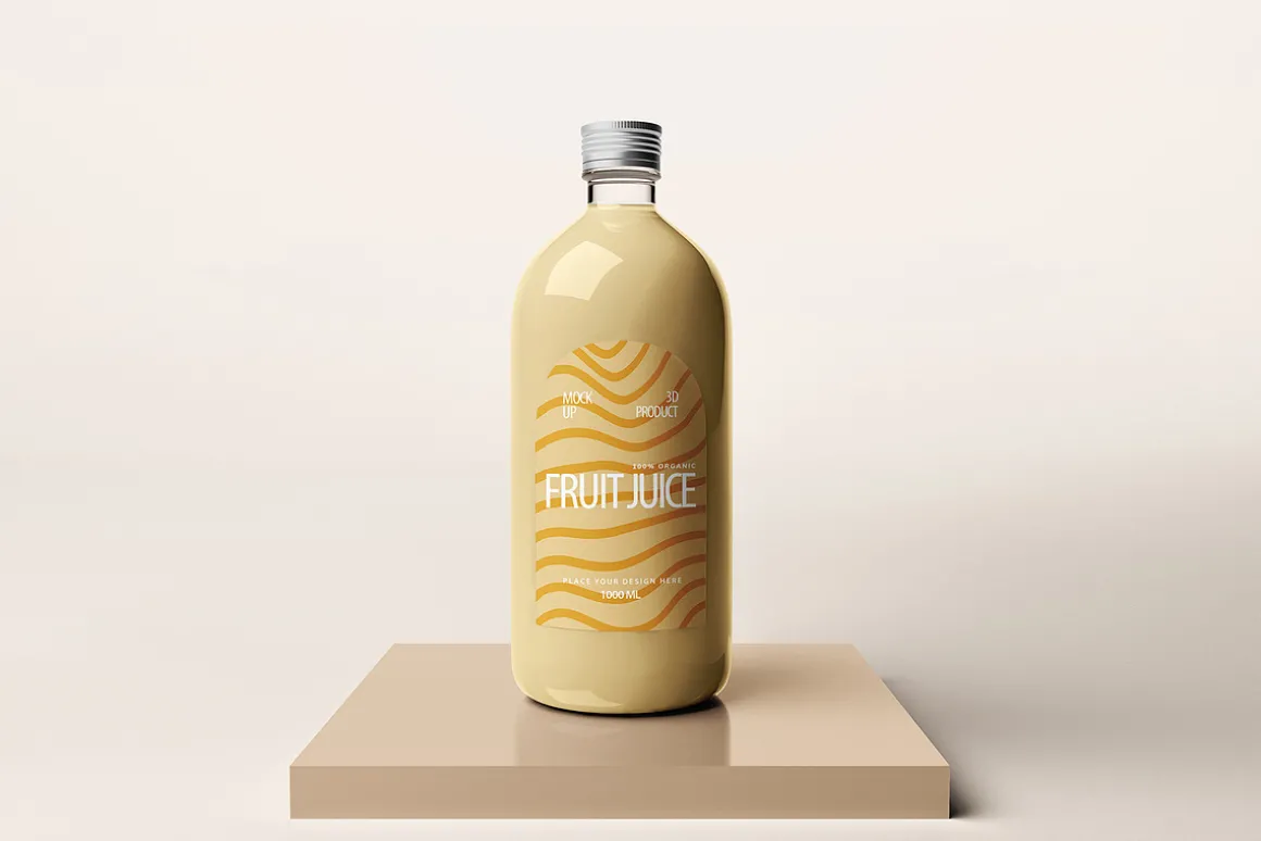 1-Liter Glass Bottle Mockup Set