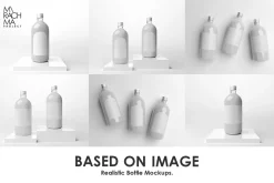 1-Liter Glass Bottle Mockup Set
