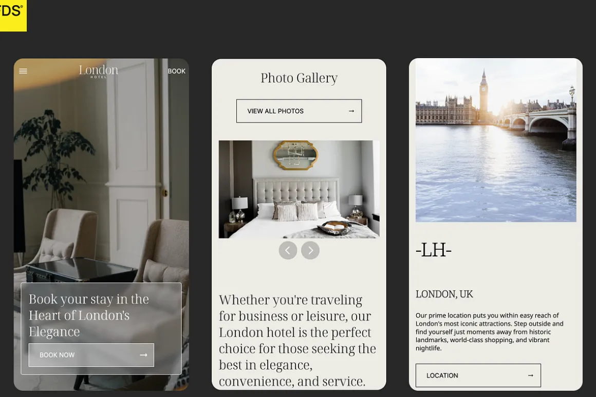 LONDON HOTEL - FRAMER TEMPLATE