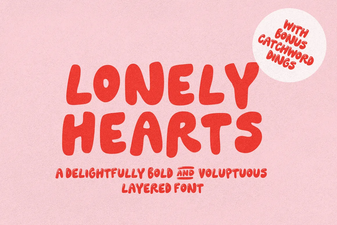 Lonely Hearts Layered Font