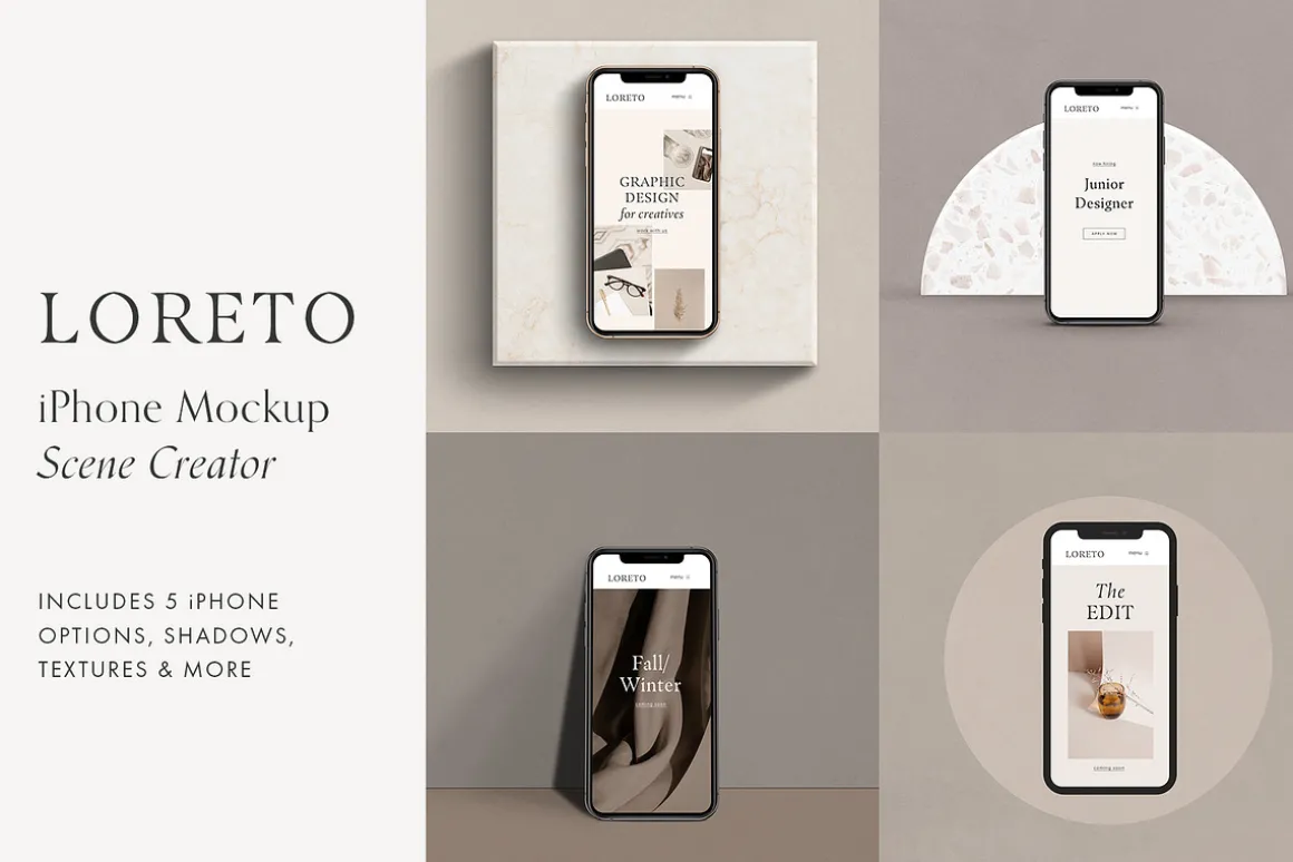 Loreto - iPhone Mockup Scene Creator