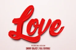 Love 3d text effect psd