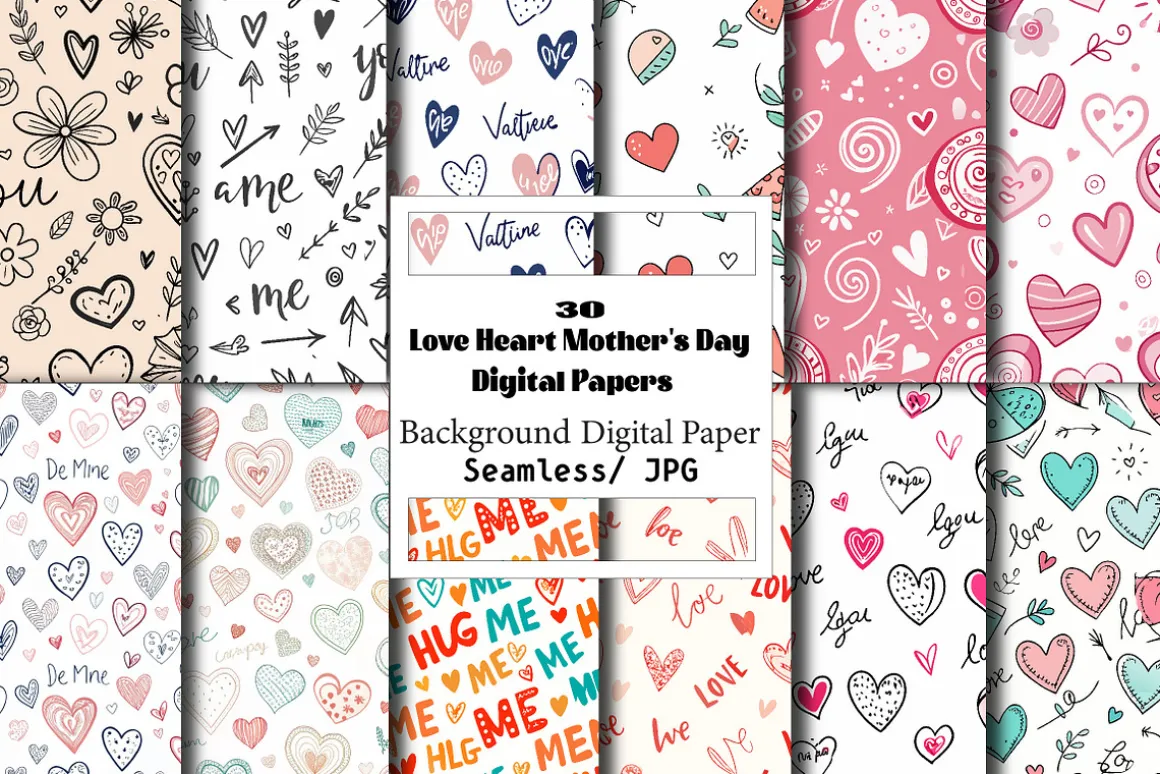 Love Heart Mother's Day Pattern