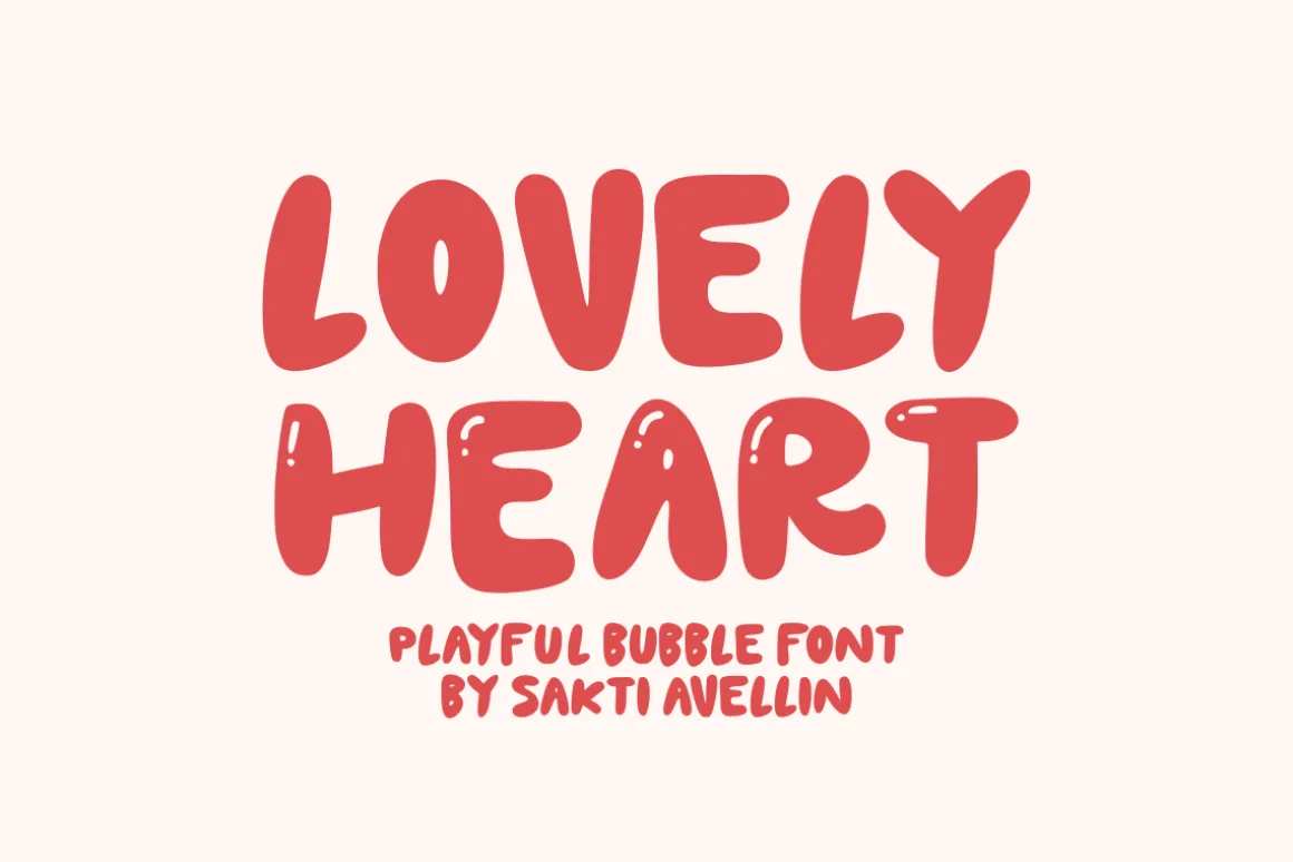 Lovely Heart - Playful Bubble Font