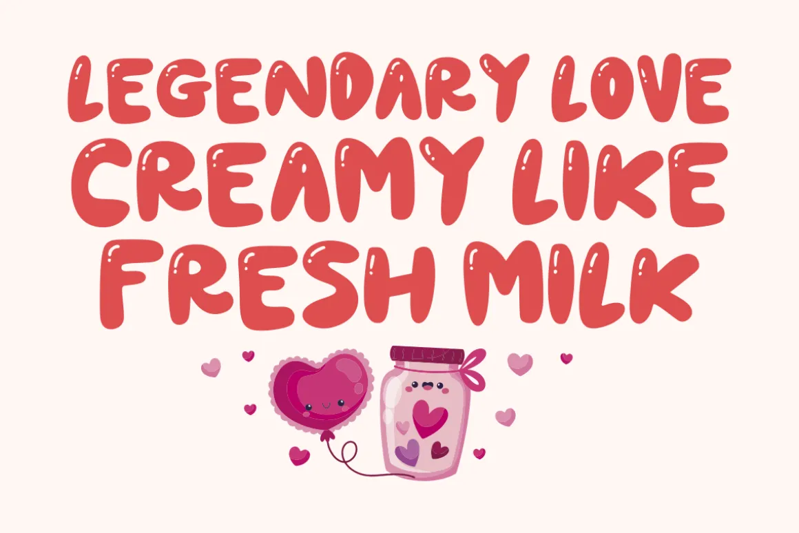 Lovely Heart - Playful Bubble Font