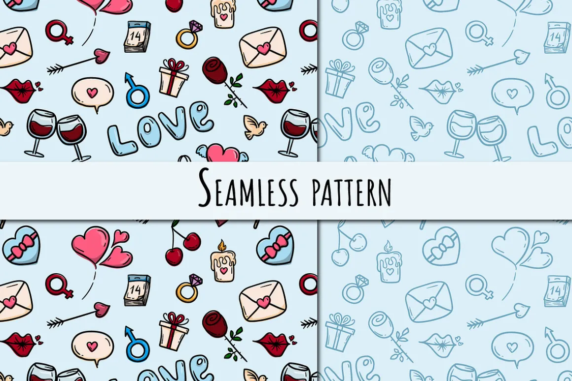 Love. Set of vector elements