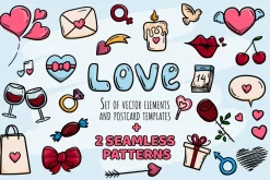 Love. Set of vector elements