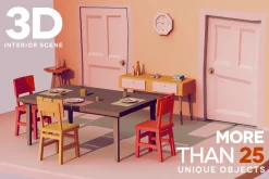 LOW POLY INTERIOR [25+ UNIQ OBJECTS]