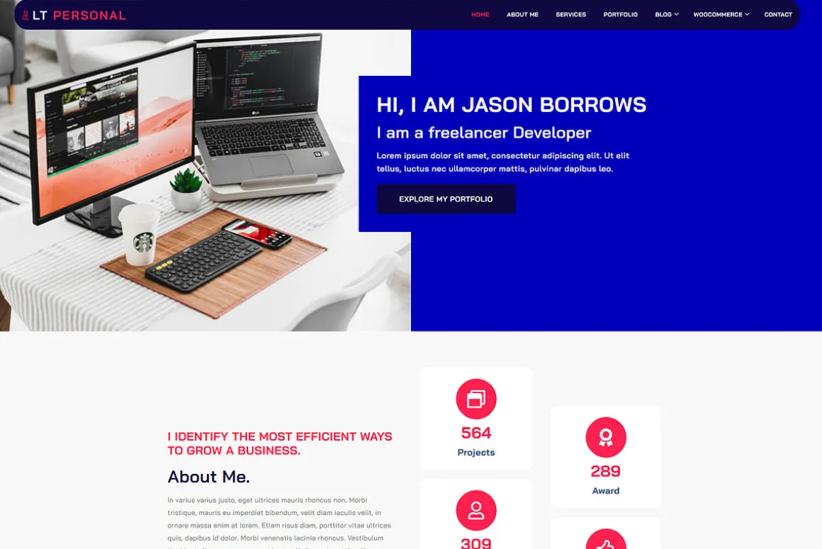 LT Personal Onepage WordPress Theme