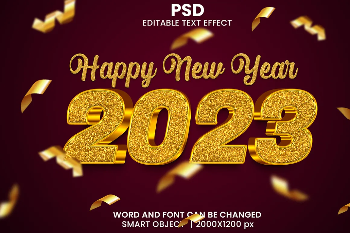 2023 Luxury 3d Psd Text Effect