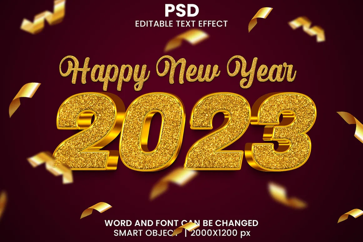 2023 Luxury 3d Psd Text Effect